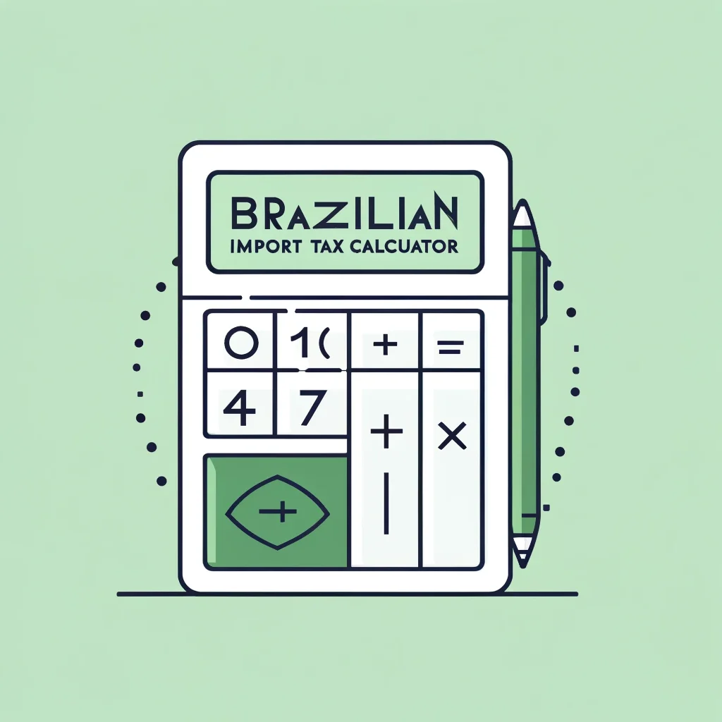 DALL·E 2024-11-08 17.32.01 - A minimalist cover image for 'Brazilian Import Tax Calculator.' The image should feature simple elements related to finance, such as a calculator icon